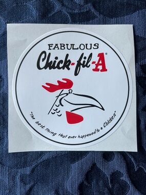NEW Fabulous Chick-Fil-A decal sticker white, black & red